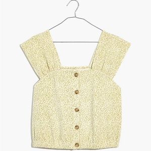 Madewell Floral Jacquard Button-Front Top